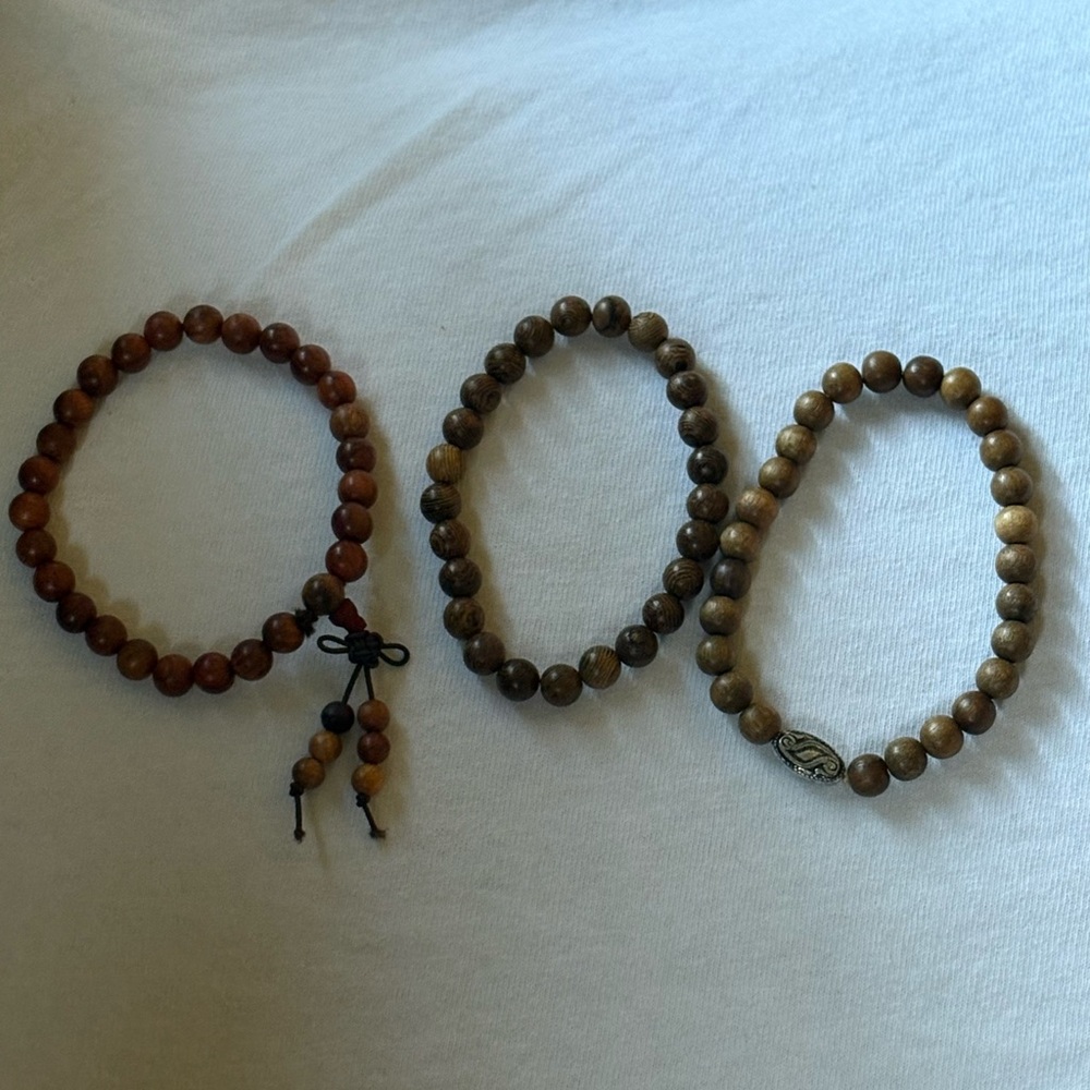 Hand Crafted Brown Beaded Bracelets Set